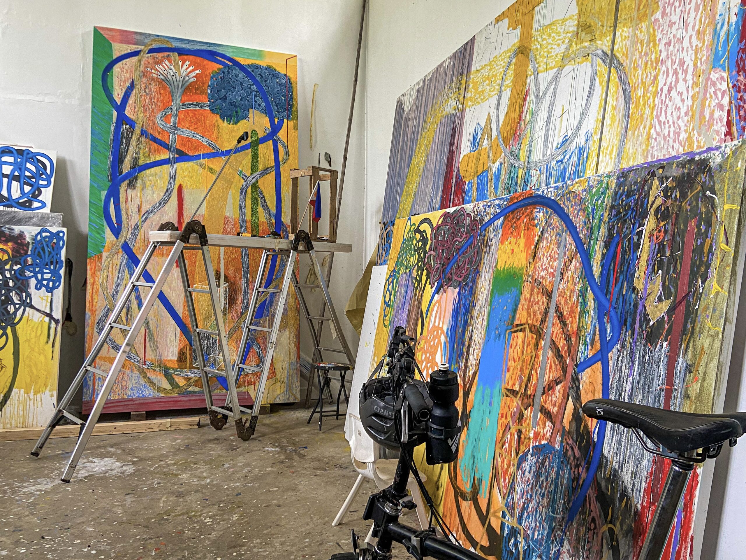 bike in colorful art studio