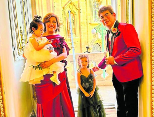 The parents of bride, Myda and Dr. Andrew Prieto, with grandkids Aluna Gallego and Mave Tarvis