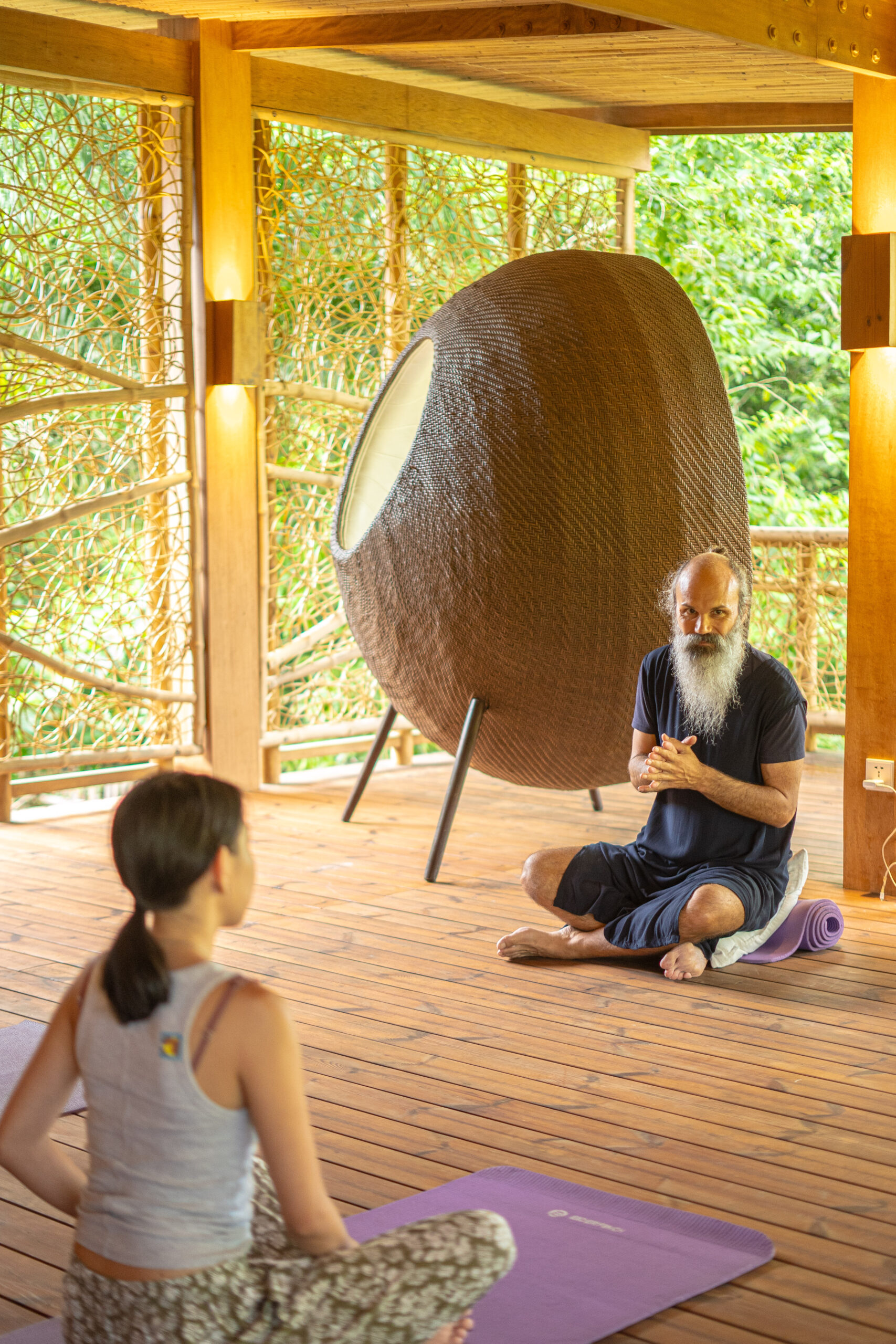 Samuel Boursier, an international Meditation and Breathwork facilitator, guides us through our routine | Photo courtesy of JT Fernandez
