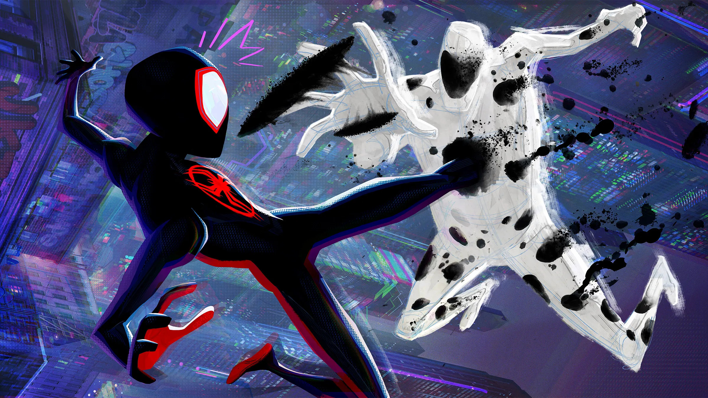 Miles Morales and The Spot in "Spider-Man: Across the Spider-Verse"