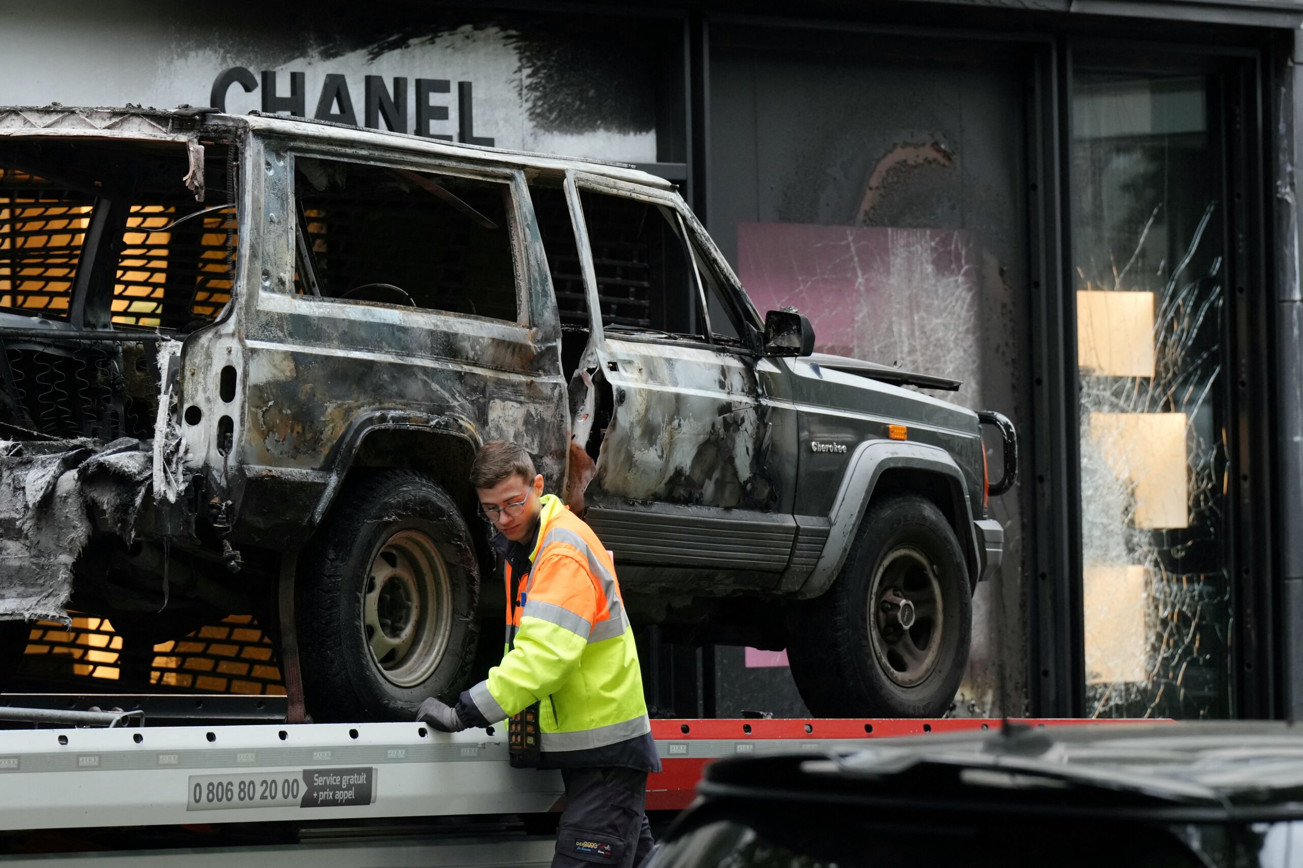 burned car