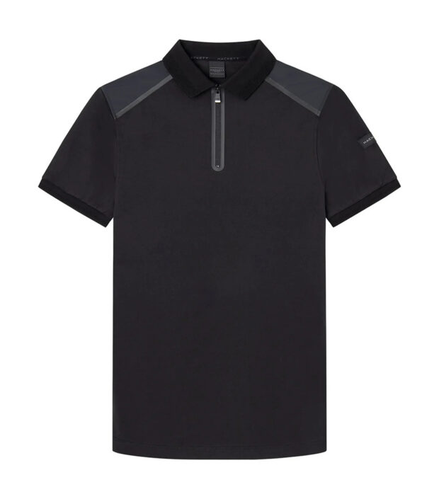 HACKETT Sport Hybrid Zip Polo in Black (P9,500)