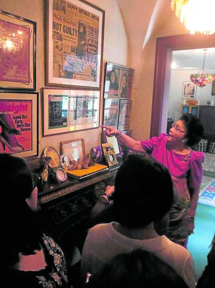 Imelda Marcos tours the Lifestyle team in her mansion in 2011.