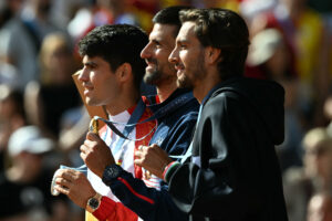 carlos alcaraz, novak djokovic, and lorenzo musetti