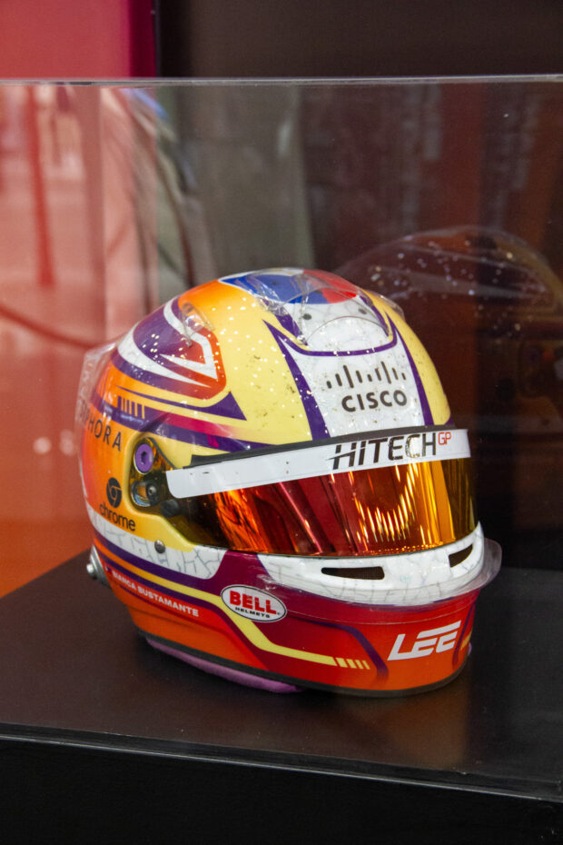 Bianca Bustamante's racing helmet