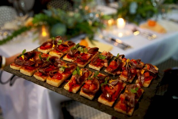 7. Brioche Toast with Anchovies, Strawberry, Micro Herbs