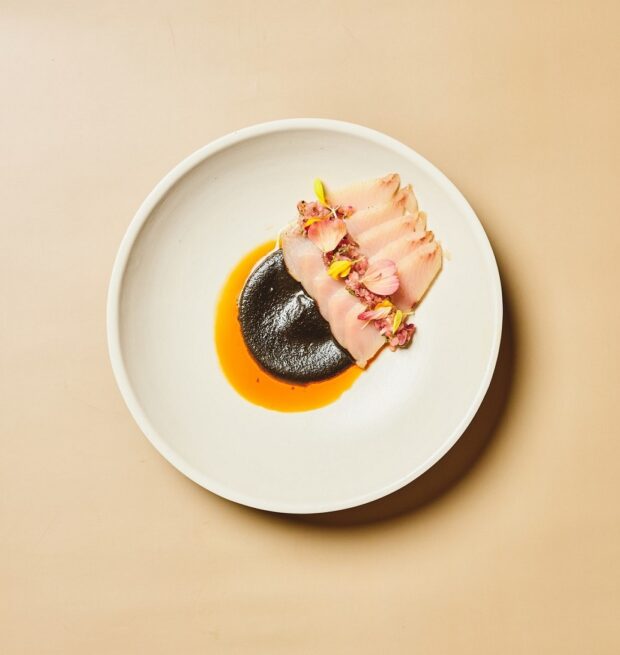 Hamachi. Black Olive. Chili