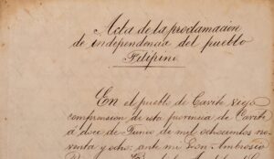 Philippine declaration of independence manuscript copy