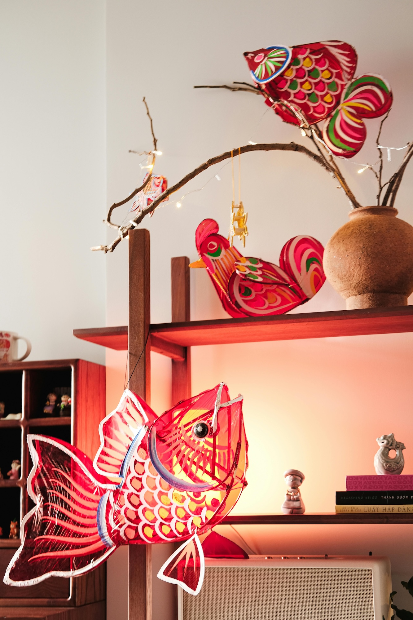 Lanterns in the shape of animals or stars serve as a guiding beacon for the path to prosperity and good fortune