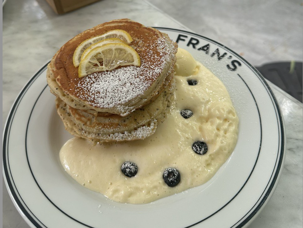 Lemon poppy seed ricotta pancakes