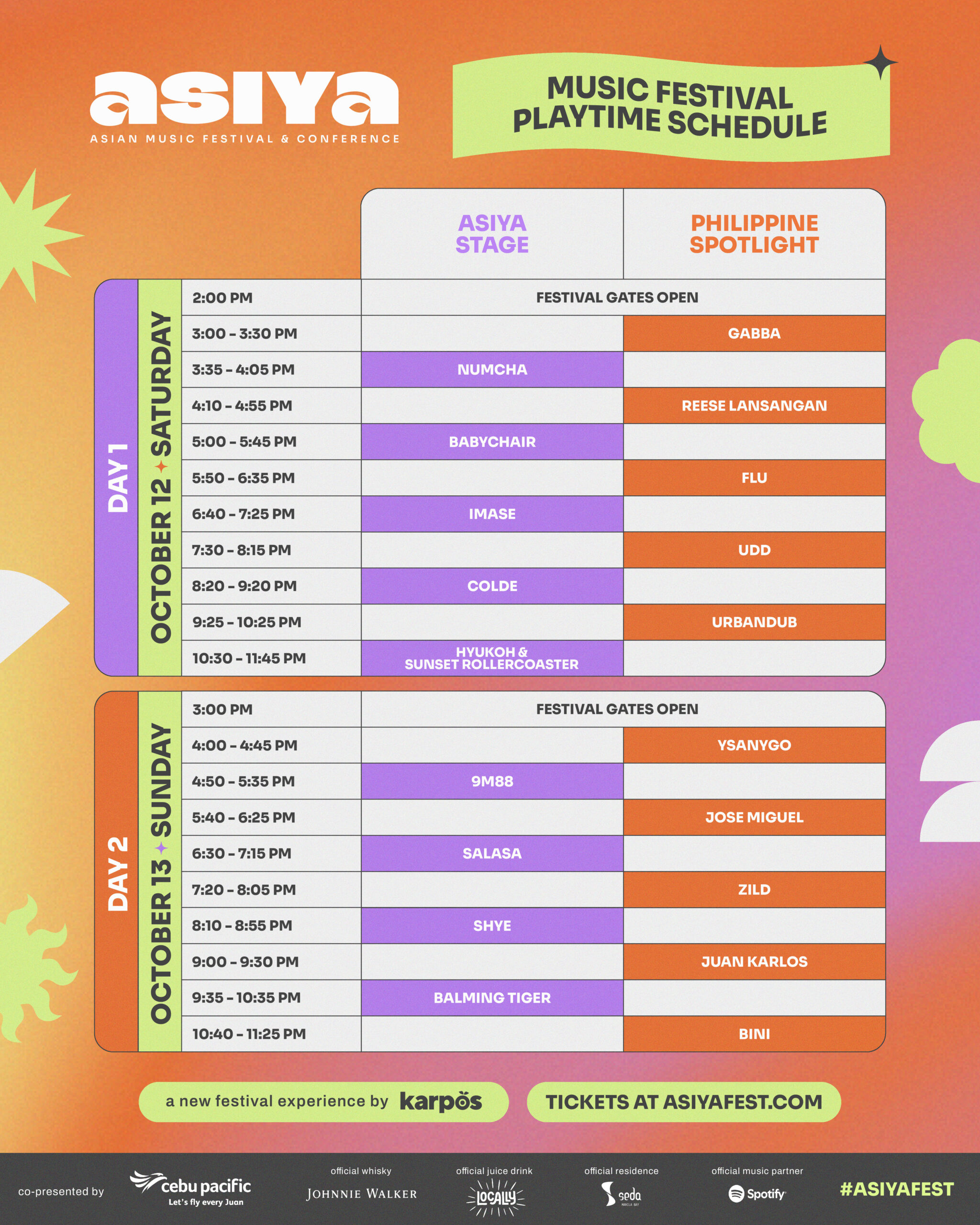 The ASIYA: Asian Music Festival & Conference full schedule