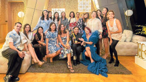 Seated: Javier Martinez, Kelly Misa Fernandez, Cyndi Fernandez, Karen Jimeno, Georgia Schulze-Del Rosario, chef Erica Paredes, Sea Princess; standing: Vanna Garcia, Ana Martha Moreno, Marielle Santos Po, Amina Aranaz Alunan, Yvette Fernandez, Alicia Sy, Jackie Cohen-Antonio, Grace Barbers-Baja, Irene Nubla, Eve Luna, Abby Cruz Ramos, Hindy Weber