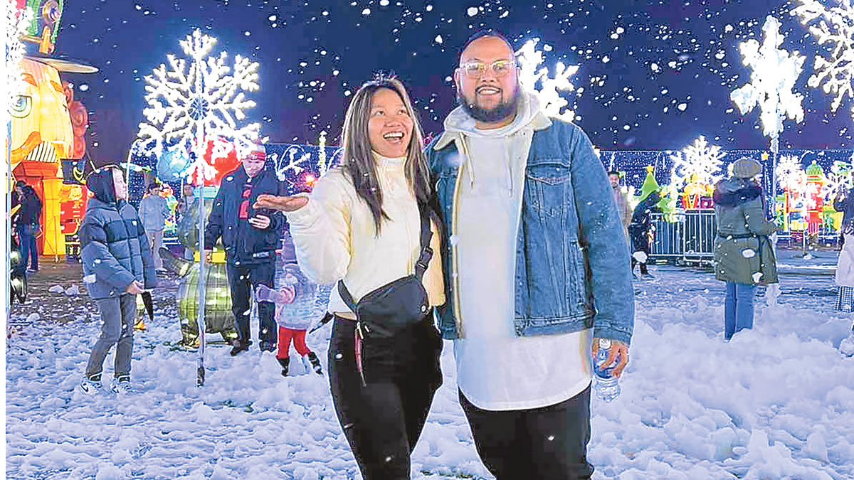 Ally Pinto-Turbanada and husband Paulo at Christmas- time in South Lake Tahoe —CONTRIBUTED PHOTOS