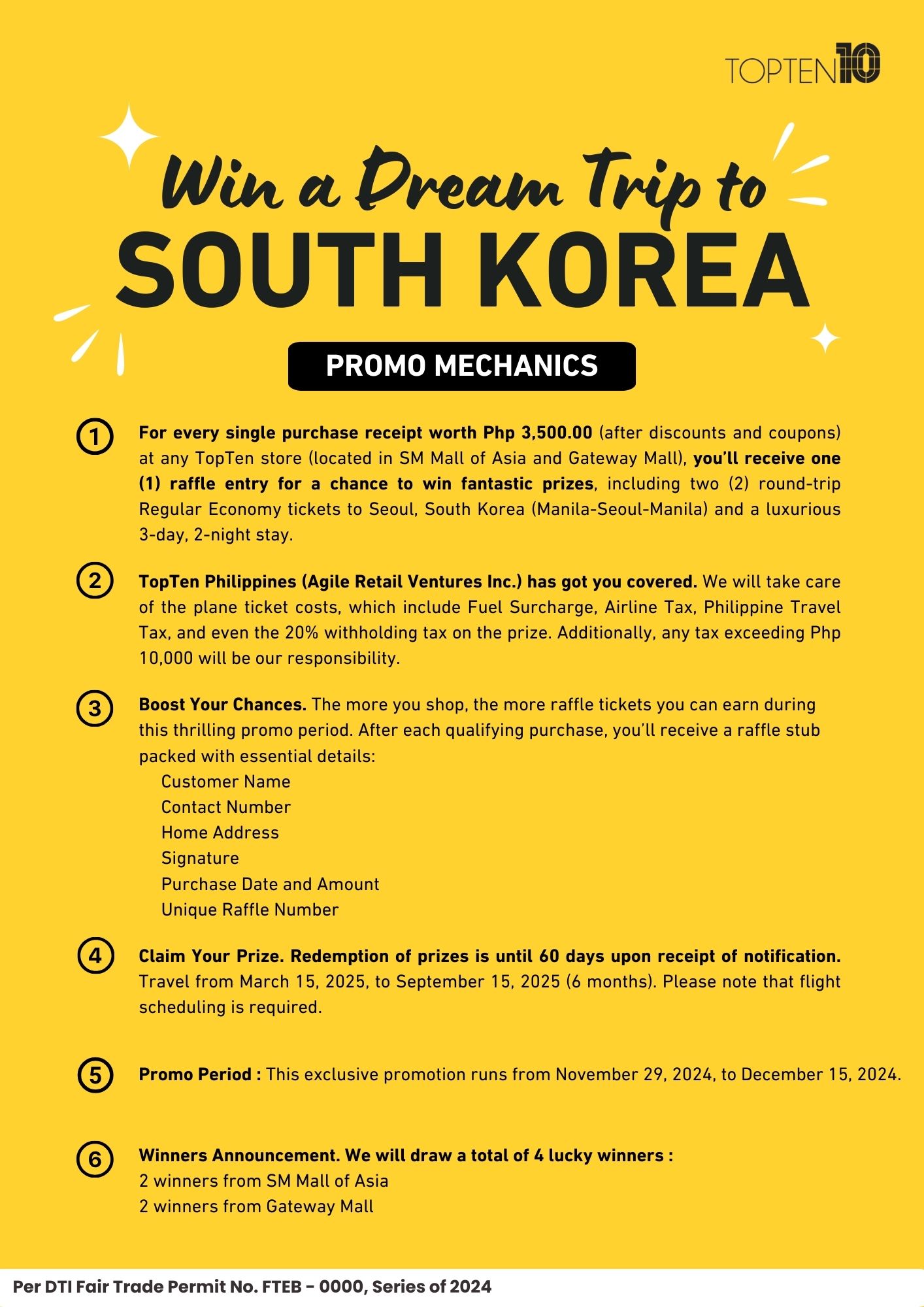 TOPTEN10 philippine korea raffle