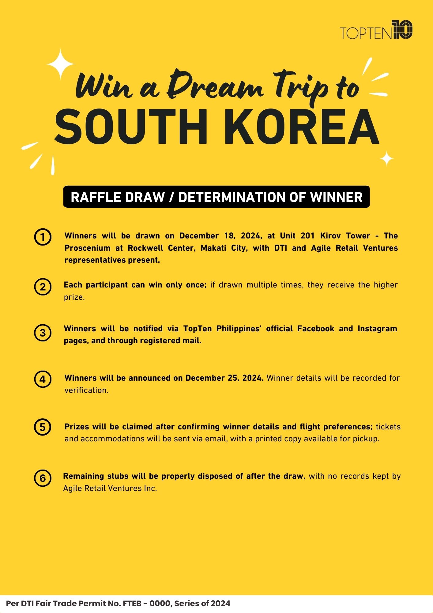 TOPTEN10 philippine korea raffle