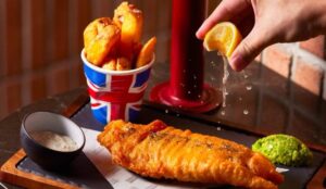 Fish and chips at Gordon Ramsay Bar and Grill