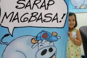 The author’s daughter Bea attends an Inquirer Read- Along session in 2009.