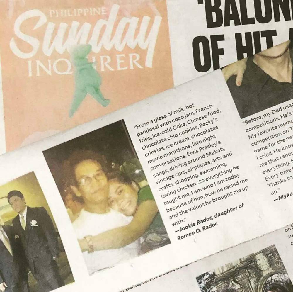 Jookie Radoc and her dad on the pages of Inquirer