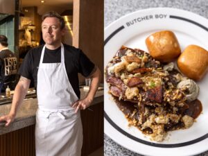 Andrew Walsh of Butcher Boy and sticky pork adobo bao | Photos by Jar Concengco