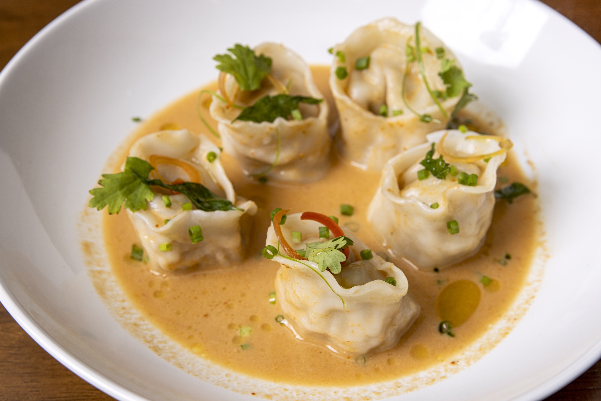 Chicken and prawn laksa dumpling