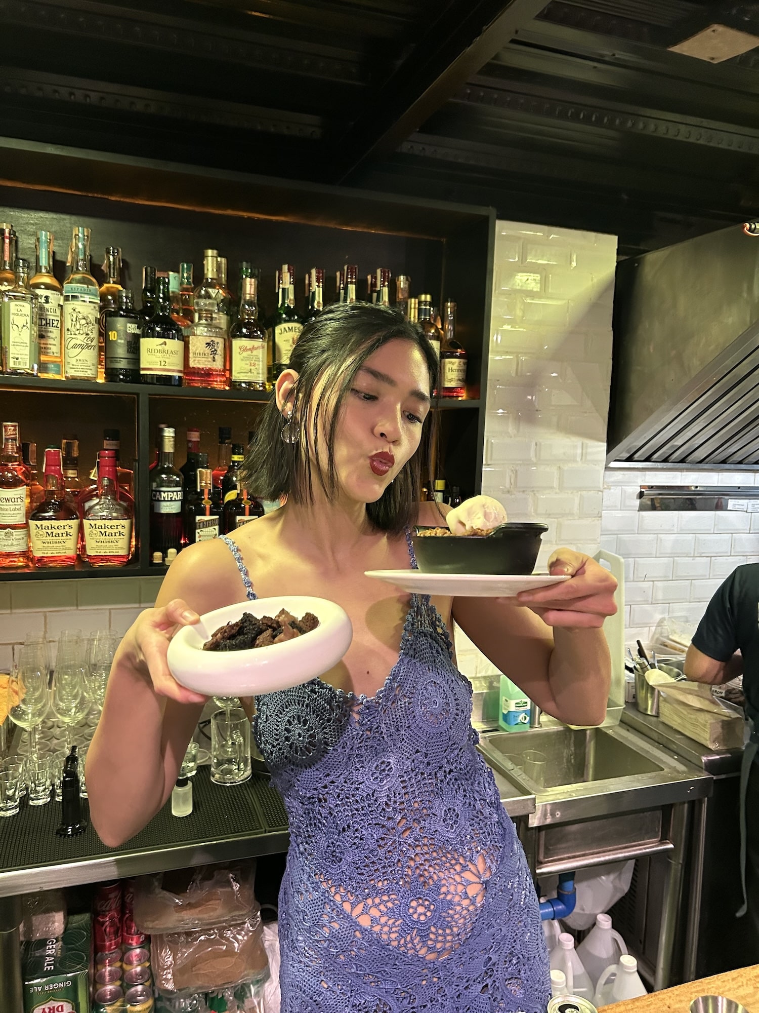 Hannah Locsin holding up her desserts. "As the host, we take into consideration our guests. Do they have diet restrictions or allergies? With our dinners, we always accommodate those."