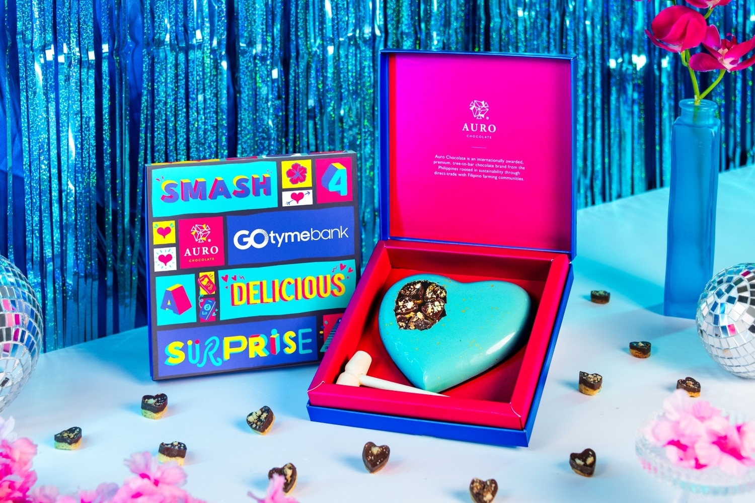 Gotyme Bank x Auro Chocolate Heart Smash Chocolate Collaboration